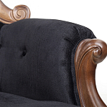 Кресло с мягкой обивкой из черного велюра на 4-х деревянных ножках Evelyn Classical Armchair варинант исполнения - 5 | Loft Concept в Уфе