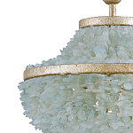 Подвесной светильник трёхъярусный с каскадом из стеклянных декоративных элементов Shining Sea Glass варинант исполнения - 1 | Loft Concept в Уфе