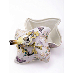 Шкатулка фиолетового цвета с рисунком бабочек и крышкой с фигуркой птицы на ветке Eden Garden варинант исполнения - 6 | Loft Concept в Уфе