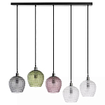 Подвесной светильник каскадный с 5-ю фактурными стеклянными плафонами Cascade with Relief Lampshades варинант исполнения - 1 | Loft Concept в Уфе