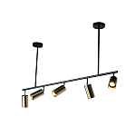 Люстра линейная с 5-ю цилиндрическими плафонами цвета латунь TRIBES CHANDELIER варинант исполнения - 2 | Loft Concept в Уфе