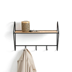 Настенная вешалка с полкой из ротанга Bourn Shelf-hanger варинант исполнения - 2 | Loft Concept в Уфе