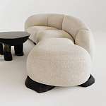 Диван Cannes трехместный с обивкой букле молочного цвета варинант исполнения - 2 | Loft Concept в Уфе