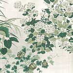 Обои ручная роспись Uki Hana Original Colourway on 12 Carat White Gold gilded paper варинант исполнения - 2 | Loft Concept в Уфе