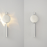 Бра с круглым зеркальным диском на прямоугольном соновании Reflection Circle Glow варинант исполнения - 2 | Loft Concept в Уфе