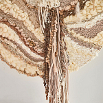 Овальный Современный Гобелен Абстракция в бежевых тонах Shallow варинант исполнения - 2 | Loft Concept в Уфе