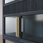 Витрина Primo со стеклянными фасадами и 2 ящиками Черный дуб варинант исполнения - 5 | Loft Concept в Уфе