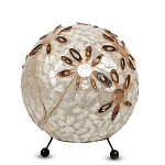 Настольная лампа из перламутра на металлическом каркасе Indonesian Ball варинант исполнения - 2 | Loft Concept в Уфе
