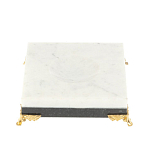 Подставка под шар квадратная из натуральных камней Змеевик Мрамор на ножках Natural Stone Sphere Stands варинант исполнения - 1 | Loft Concept в Уфе