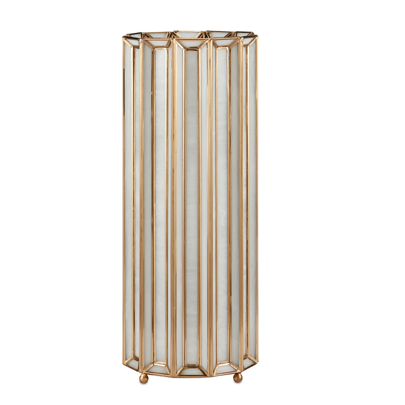 Настольная лампа в форме цилиндра фактурная Soft Glow Lamps Молочный Латунь в Уфе | Loft Concept 