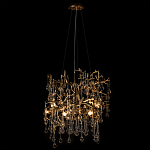 Подвесная люстра в виде ветвей деревьев золотого цвета с прозрачными подвесками-каплями 8 и 14 ламп Droplet Chandelier варинант исполнения - 3 | Loft Concept в Уфе