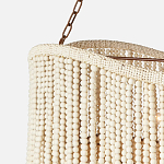 Трехъярусная люстра с подвесками из круглых деревянных бусин белая White Beads Three-tier Chandelier  варинант исполнения - 3 | Loft Concept в Уфе