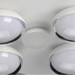 Потолочный светильник овальной формы белого цвета с 7-ю лампами Lunar Pebbles варинант исполнения - 11 | Loft Concept в Уфе