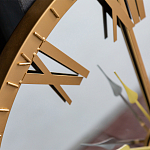 Часы настенные зеркальные с золотым металлическим циферблатом Mirror Tower Clock варинант исполнения - 2 | Loft Concept в Уфе