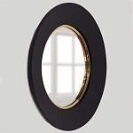 Чёрное настенное зеркало с золотым кантом Porunalia варинант исполнения - 1 | Loft Concept в Уфе