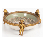 Чаша фарфоровая на бронзовых ножках в виде ангелов Porcelain Angels of Paradise варинант исполнения - 2 | Loft Concept в Уфе