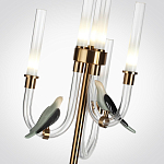 Торшер с 2-мя фигурками птиц на изогнутых прозрачных трубках Ganthea варинант исполнения - 3 | Loft Concept в Уфе