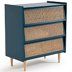 Комод с 3-мя ящиками из ротанга Blais Deep Blue Wicker Furniture варинант исполнения - 2 | Loft Concept в Уфе