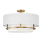 Потолочный светильник с двухслойным белым текстильным абажуром Hinkley варинант исполнения - 1 | Loft Concept в Уфе