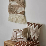 Чехол на подушку с вышивкой в виде геометрических узоров Beige Calista Square варинант исполнения - 5 | Loft Concept в Уфе