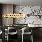 Подвесной светильник с фигурными элементами из белого алебастра Cryptocrystalline Stone варинант исполнения - 9 | Loft Concept в Уфе