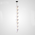 Подвесной светильник светодиодный в виде ряда белых металлических конусов  Herringbone варинант исполнения - 4 | Loft Concept в Уфе