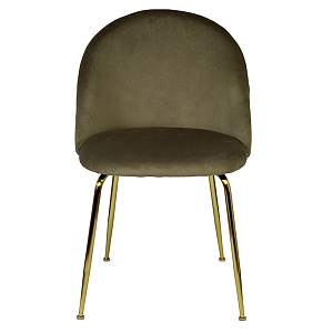 Стул велюровый хаки на золотистых металлических ножках Vendramin Chair