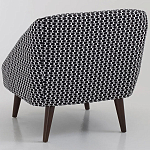 Кресло с черно-белым принтом Pauley Black White Armchair варинант исполнения - 2 | Loft Concept в Уфе