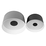 Потолочный светильник с 2-мя цилиндрическими абажурами серого и черного цвета Urban Dome варинант исполнения - 1 | Loft Concept в Уфе