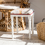 Банкетка одноместная из массива бука бежевая с растительным орнаментом Raffael Beige Floral Banquette варинант исполнения - 7 | Loft Concept в Уфе