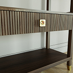 Стеллаж Elsa Dreams Walnut со стеклянными полками и ящиком варинант исполнения - 5 | Loft Concept в Уфе