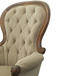 Кресло с мягкой обивкой из светло-коричневого велюра на 4-х деревянных ножках Evelyn Classical Armchair варинант исполнения - 5 | Loft Concept в Уфе