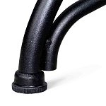 Обеденный стол с прямоугольной столешницей из стекла на черных металлических ножках White Marble варинант исполнения - 6 | Loft Concept в Уфе