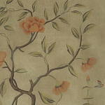 Обои ручная роспись Gustavian Tree of Life Special Colourway on brown Williamsburg варинант исполнения - 1 | Loft Concept в Уфе