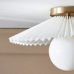 Потолочный светильник с белым плиссированным абажуром Headquarters варинант исполнения - 3 | Loft Concept в Уфе