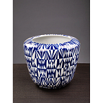 Кашпо с орнаментом в сочетании белого и синего цвета Artistic Flowerpot варинант исполнения - 3 | Loft Concept в Уфе