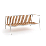 Садовый 2-х местный диван с подлокотниками из тика White варинант исполнения - 5 | Loft Concept в Уфе