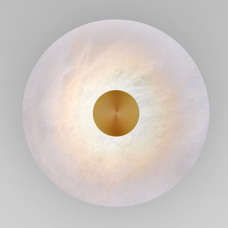 Бра светодиодный с мраморным рассеивателем латунь Латунь Белый Мрамор Bianco в Уфе | Loft Concept 