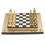 Шахматы из бронзы и натуральных камней Долерит и Мрамор с гравировкой Decorative Thematic Chess варинант исполнения - 1 | Loft Concept в Уфе