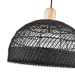 Подвесной светильник с округлым абажуром из черного ротанга Wicker Furniture варинант исполнения - 3 | Loft Concept в Уфе