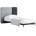 Кровать с большим мягким изголовьем Unity Grey Bed варинант исполнения - 3 | Loft Concept в Уфе