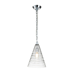 Подвесной светильник с прозрачным рельефным стеклянным плафоном в форме конуса Feiss варинант исполнения - 2 | Loft Concept в Уфе