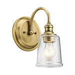 Бра с прозрачным стеклянным абажуром в форме цилиндра Kichler варинант исполнения - 7 | Loft Concept в Уфе