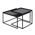 Комплект столиков с квадратными столешницами черные Black Table Combination варинант исполнения - 1 | Loft Concept в Уфе