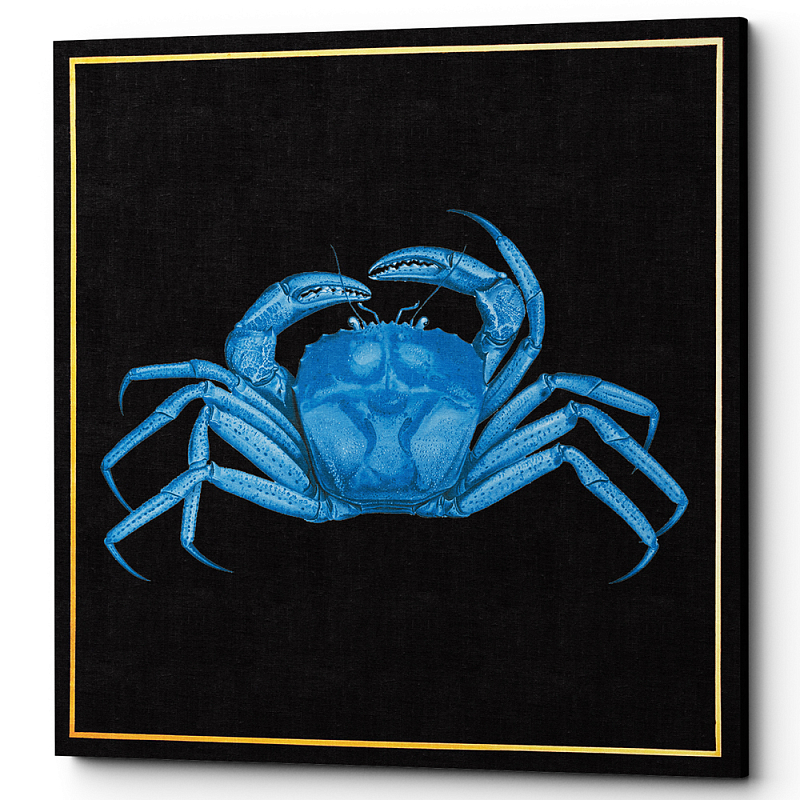 Постер Blue Crab Poster Черный Морская синь в Уфе | Loft Concept 