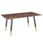 Стол обеденный с коричневой прямоугольной столешницей из керамики на четырех металлических ножках Brown Ceramics варинант исполнения - 1 | Loft Concept в Уфе