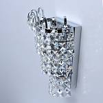 Бра настенное цвета хром с прозрачными квадратными хрустальными подвесками Crystal Regena варинант исполнения - 4 | Loft Concept в Уфе