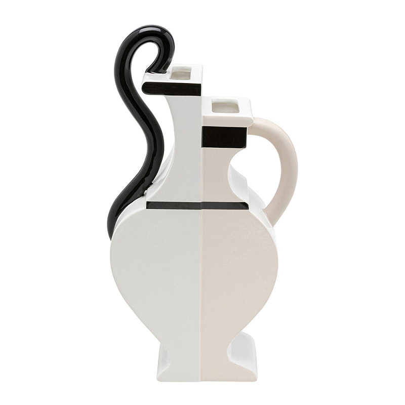 Ваза Concordia Black and White Белый Бежевый Черный в Уфе | Loft Concept 