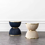 Дизайнерский журнальный стол фактурный с круглой белой столешницей Luler варинант исполнения - 2 | Loft Concept в Уфе