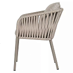 Стул серо-бежевый с декоративным плетением на спинке и подлокотниках Chair Weave варинант исполнения - 6 | Loft Concept в Уфе